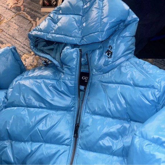 NWT Guess Blue Men’s XXL Puffer Jacket Removable hood - Picture 2 of 8